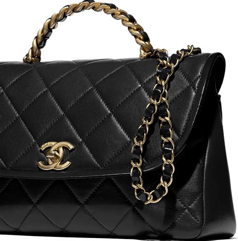 chanel flap bag lambskin & gold metal black